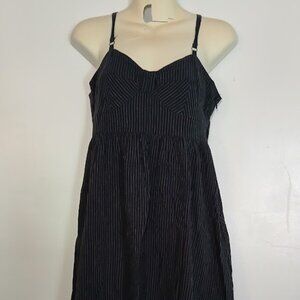 Vintage Converse Sun Dress Muted Navy Blue Pinstripe Pattern Size Small